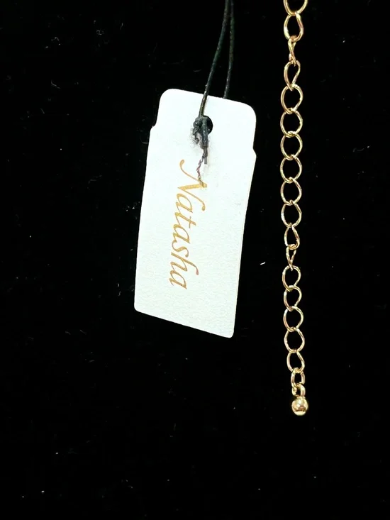 Natasha Couture Gold and Black Floral Crystal Statement Necklace - Picture 8 of 9